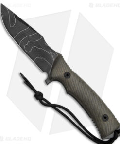 Acta Non Verba M311 Spelter Fixed Blade Knife Olive Micarta (5" Black DLC)