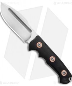 Andre De Villiers Harpoon Fixed Blade Black G-10 w/ Copper Collars (4.1" Satin)