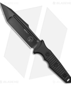 Andre de Villiers Recce-1 Fixed Blade Knife Black G-10 (6.5" Black) Skull