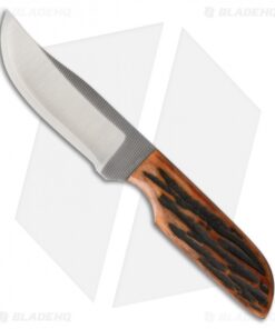 Anza Knives LBK-AJB Fixed Blade Knife Amber Jigged Bone (2.6" Satin)