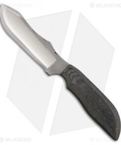 Anza Knives MC-4M Fixed Blade Knife Black Canvas Micarta (4" Satin)