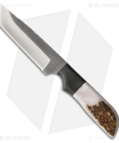 Anza Knives MC-7E Tanto Fixed Blade Knife Stag (4.5" Plain)