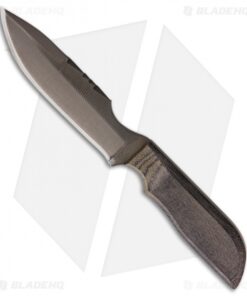 Anza Knives MC-9M Fixed Blade Knife Black Canvas Micarta (4.75" Bronze Satin)