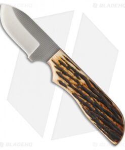 Anza Knives S-AJB Fixed Blade Knife Amber Jigged Bone (2.8" Satin)