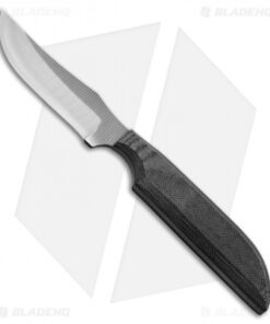 Anza Knives SP2-M Fixed Blade Knife Black Canvas Micarta (3.5" Satin)