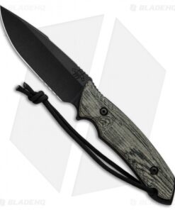 Attleboro Knives Battle Knife Fixed Blade w/ Tan Sheath (4.5" Black Serr)