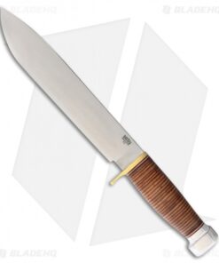 Bark River 1909 Michigan Bowie Fixed Blade Stacked Leather (10" Satin)