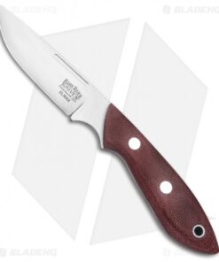 Bark River Adventurer Fixed Blade Knife Burgundy Canvas Micarta (3.25" Satin)