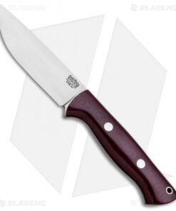 Bark River Bravo 1 Fixed Blade Knife Burgundy Canvas Micarta (4.25" Satin 3V)