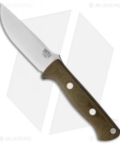 Bark River Bravo 1 LT Fixed Blade Knife Green Canvas Micarta (4.25" Elmax)