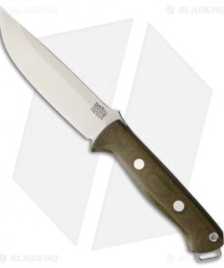 Bark River Knives Bravo 1.25 Fixed Blade Knife Green Canvas Micarta (5" S35VN)