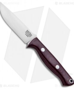 Bark River Bravo EDC Fixed Blade Knife Burgandy Canvas Micarta (3.375" Satin)