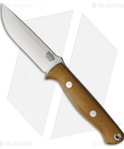 Bark River Bravo EDC Fixed Blade Knife Natural Canvas Micarta (3.375" Satin)