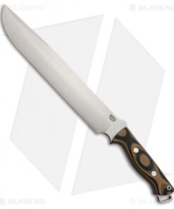 Bark River Bravo III Fixed Blade Knife Tan Camo G-10 (12" CPM-3V Satin)