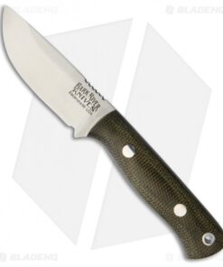 Bark River Bravo Micro Fixed Blade Knife Green Canvas Micarta (2.25" Elmax)
