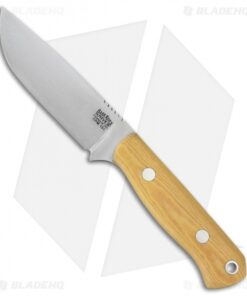 Bark River Bravo Necker II Fixed Blade Knife Yellow Canvas Micarta (3.50" Satin)