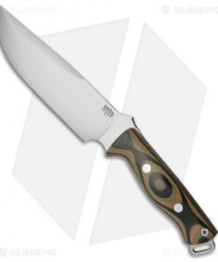 Bark River Bravo Survivor Fixed Blade Knife Green Camo G-10 (7.125" Satin)