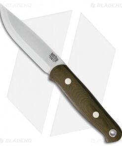 Bark River Bushcrafter II Fixed Blade Knife Green Canvas Micarta (4.5" CPM-3V)