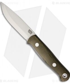 Bark River Bushcrafter Fixed Blade Green Canvas Micarta (3.875" Satin CPM-154)