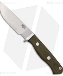 Bark River Gameskeeper Fixed Blade Knife Green Canvas Micarta (4.375" A-2)