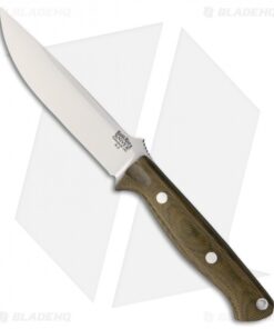 Bark River Gunny Vortex Ramped Fixed Blade Knife Green Micarta (4.75" A-2)
