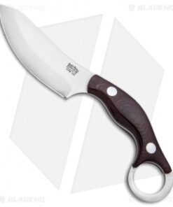 Bark River JX4 Bush Bat Fixed Blade Knife Burgundy Canvas Micarta (3.5" Satin)