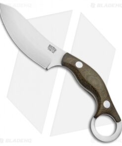 Bark River JX4 Bush Bat Fixed Blade Knife Green Canvas Micarta (3.5" Satin)