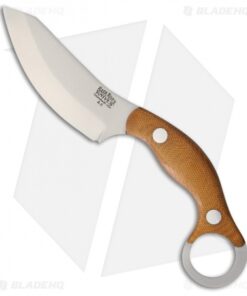Bark River JX4 Bush Bat Fixed Blade Knife Natural Canvas Micarta (3.5" Satin)