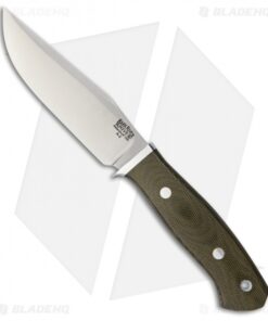 Bark River Matterhorn Fixed Blade Knife Green Canvas Micarta (4.5" Satin)