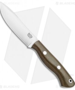 Bark River Mini Aurora Hunter Fixed Blade Knife Green Canvas (3.6" Satin)