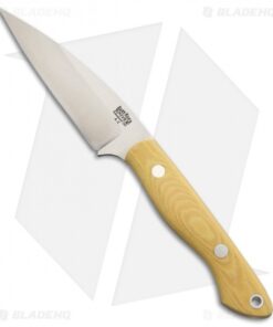 Bark River Mini Bush Seax Fixed Blade Knife Antique Ivory Micarta (3.75" A-2)