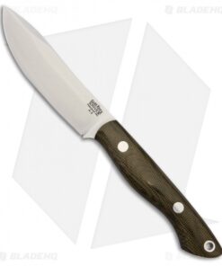 Bark River Mini Kalahari Fixed Blade Knife Green Canvas Micarta (3.75" Satin)