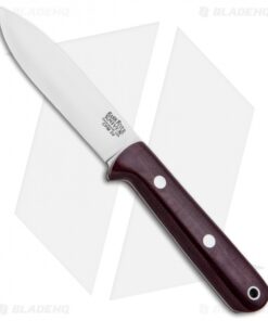 Bark River Mini Kephart Fixed Blade Knife Burgandy Canvas Micarta (3.63" Satin)