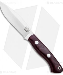 Bark River Mini Tundra Fixed Blade Knife Elmax Burgandy Micarta (4" Satin)