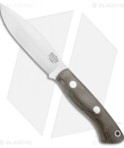 Bark River Mini Tundra Fixed Blade Knife Elmax Green Micarta (4" Satin)