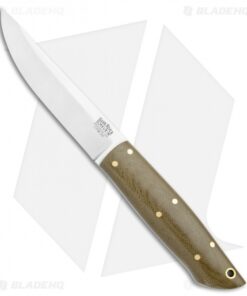 Bark River Puukko Fixed Blade Knife Green Canvas Micarta (4.375" Satin 3V)