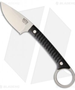 Bark River Ringtail Fixed Blade Knife Black Canvas Micarta (2.5" Satin)