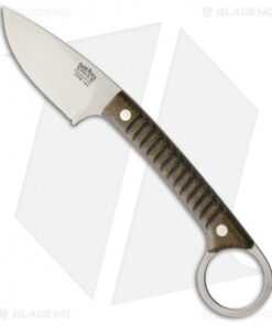 Bark River Ringtail Fixed Blade Knife Green Canvas Micarta (2.5" Satin)