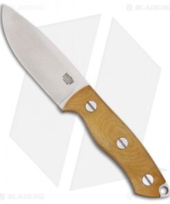 Bark River STS-3 Fixed Blade Knife Natural Canvas Micarta (3.875" Satin)