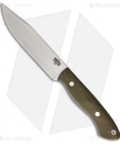Bark River Sahara Hunter Fixed Blade Knife Green Canvas Micarta (5" Satin)