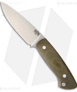 Bark River Santos Fixed Blade Knife Green Canvas Micarta (4.125" Satin)