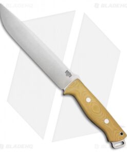 Bark River Bravo 2 Fixed Blade Knife Antique Ivory Canvas Micarta (7" A2 Satin)