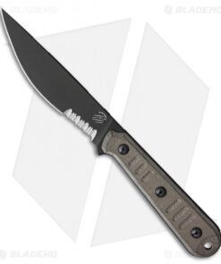 Bastinelli Creations Silence Slim Fixed Blade Knife Micarta (4.75" Black Serr)