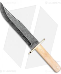 Bear & Son Damascus Bowie Fixed Blade Knife White Bone (9" Damascus) WSB02D