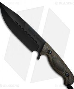 Behring Made Technical F-1 Fixed Blade Knife OD Green Micarta (7" Black)