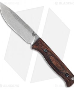 Benchmade Hunt 15002 Saddle Mountain Skinner Fixed Blade Wood (4.2" Stonewash)
