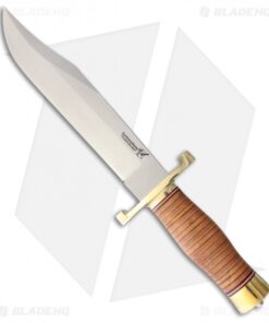 BlackJack Classic Model 129 Bowie Fixed Blade Stacked Leather (9.25" Satin)