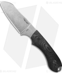 Bradford Knives Guardian4 Knife 3D Black Micarta (Sheepsfoot/M390/Stonewash)
