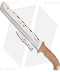 Camillus Carnivore X Machete Tan Zytel w/ Fixed Blade Knife (11.5" Satin) 19236