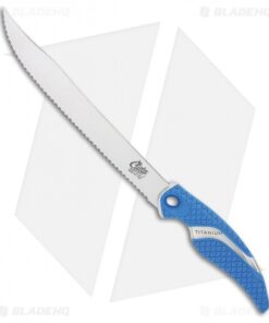 Camillus Cuda Kitchenette Fixed Blade Knife Blue (8.5" Bead Blast Full Serr)